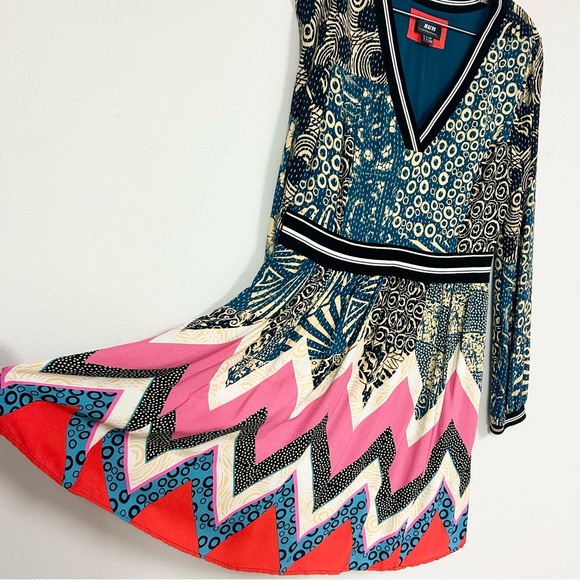 ANTHRO MAEVE 🤩 RARE! From Anthropologie Graphic Banded Dress - Size 14 - Picture 6 of 10